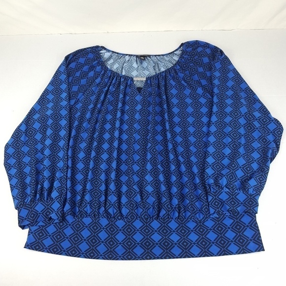 ⬇️ Womens Plus Sz 3X Blue Black Blouse Top by ALYX - Picture 3 of 7